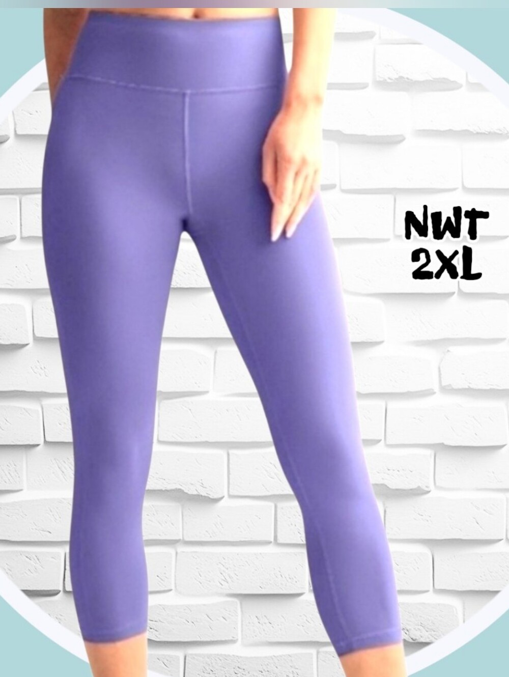 NWT 2X Capri Weight is Great For Summer High Waisted Leggings w 2 Pockets